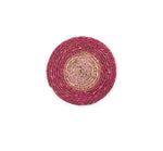 BRITISH COLOUR STANDARD Seagrass Coaster, 4.5" D - Guardsman Red / Venetian Pink