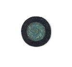 BRITISH COLOUR STANDARD Seagrass Coaster, 4.5" D - Tropic Turquoise / Midnight Blue