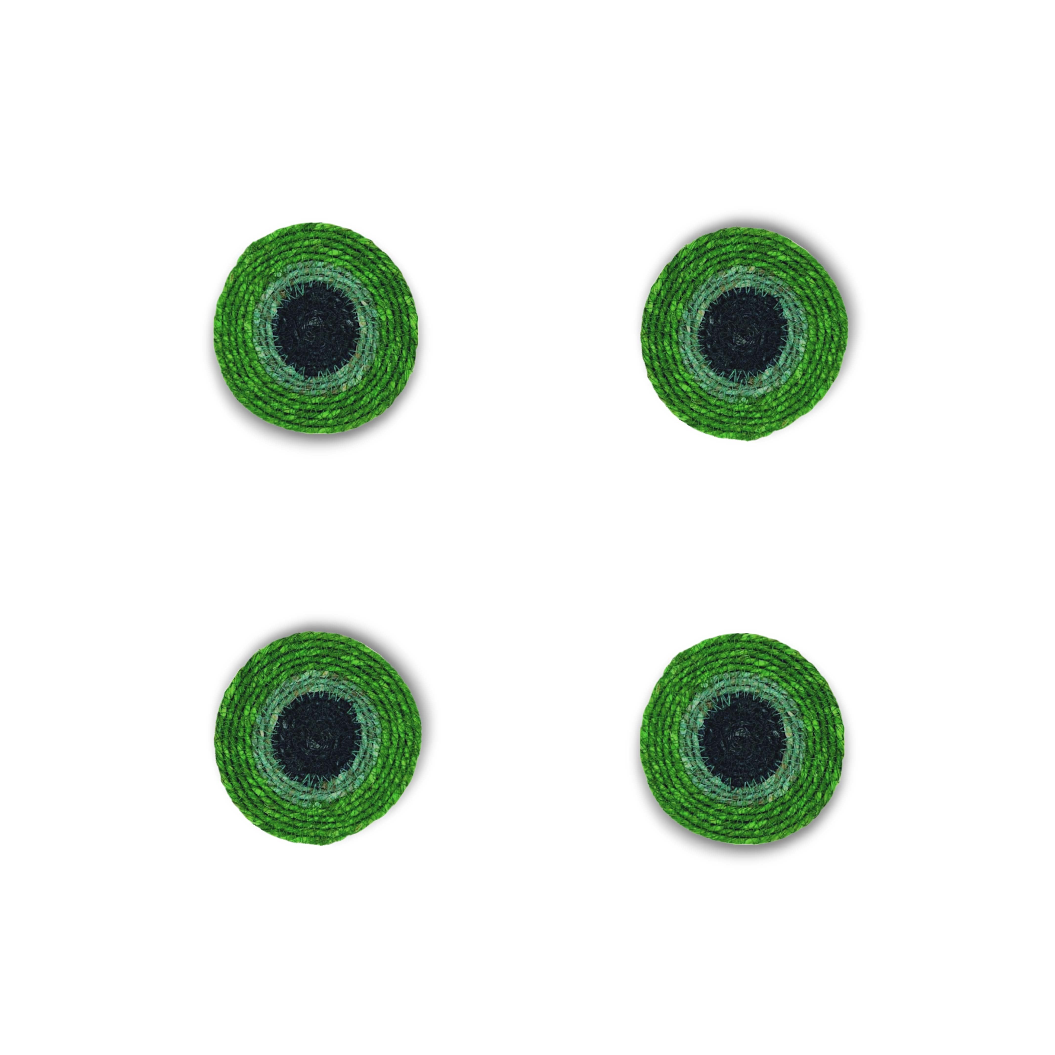 BRITISH COLOUR STANDARD Seagrass Coaster, 4.5" D - Beryl Green / Midnight Blue / Tropic Turquoise