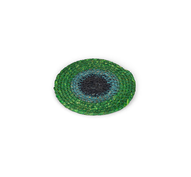 BRITISH COLOUR STANDARD Seagrass Coaster, 4.5" D - Beryl Green / Midnight Blue / Tropic Turquoise