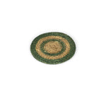 BRITISH COLOUR STANDARD Seagrass Coaster, 4.5" D - Olive Green / Natural