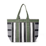 BRITISH COLOUR STANDARD - Eco Woven Shopper / Beach Bag in Jet and Grass Green