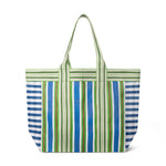 BRITISH COLOUR STANDARD - Eco Woven Shopper / Beach Bag in Medici Blue and Grass Green