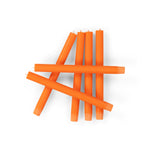 BRITISH COLOUR STANDARD - 25cm / 10'' H  - Bright Orange Eco Dinner Candles, Gift Box of 6