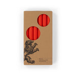 BRITISH COLOUR STANDARD - 25cm / 10'' H  - Poppy Red Eco Dinner Candles, Gift Box of 6