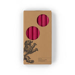 BRITISH COLOUR STANDARD - 25cm / 10'' H  - Medici Crimson Eco Dinner Candles, Gift Box of 6