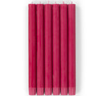 BRITISH COLOUR STANDARD - 25cm / 10'' H  - Medici Crimson Eco Dinner Candles, Gift Box of 6