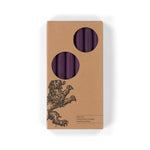 BRITISH COLOUR STANDARD - 25cm / 10'' H  - Egg Plant Eco Dinner Candles, Gift Box of 6