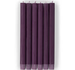 BRITISH COLOUR STANDARD - 25cm / 10'' H  - Egg Plant Eco Dinner Candles, Gift Box of 6