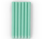 BRITISH COLOUR STANDARD - 25cm / 10'' H  - Turquoise Green Eco Dinner Candles, Gift Box of 6
