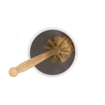 BRITISH COLOUR STANDARD Enamel Toliet Brush Holder & Brush in Stone White