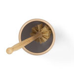 BRITISH COLOUR STANDARD Enamel Toliet Brush Holder & Brush in Mushroom