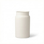 BRITISH COLOUR STANDARD Enamel Toliet Brush Holder & Brush in Stone White