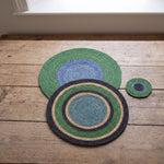 NEW! BRITISH COLOUR STANDARD Seagrass Serving Mat 14.9 " in Beryl / Turquoise Blue