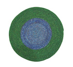 NEW! BRITISH COLOUR STANDARD Seagrass Serving Mat 14.9 " in Beryl / Turquoise Blue