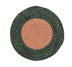NEW! BRITISH COLOUR STANDARD Seagrass Serving Mat 14.9 " in Olive / Old Rose