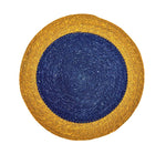 NEW! BRITISH COLOUR STANDARD Seagrass Serving Mat 14.9 " in Tuscan Yellow / Midnight Blue
