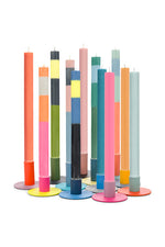 Small Two-Tone Opaline & Marigold Metal Candleholder