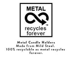 Small Two-Tone Orange Flame & Venetian Pink Metal Candleholder