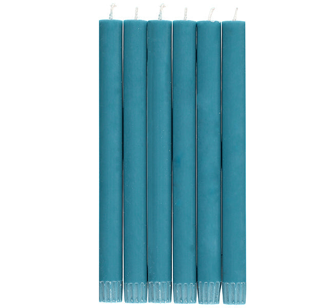 BRITISH COLOUR STANDARD - 25cm / 10'' H Petrol Blue Eco Dinner Candles, 25 per pack