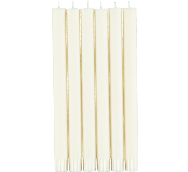 BRITISH COLOUR STANDARD - 25cm / 10'' H Pearl White Eco Dinner Candles, 25 per pack