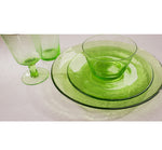 Malachite Green Glass Tableware Set Offer - 6 x Dinner Plates, 6 x Side Plates, 6 x Bowls