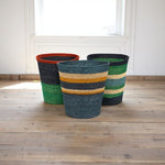 BRITISH COLOUR STANDARD Seagrass Waste Paper Basket in Pompadour / Midnight