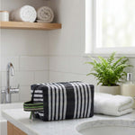 BRITISH COLOUR STANDARD - Eco Woven Wash Bag in Jet and Grass Green