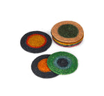 BRITISH COLOUR STANDARD Seagrass Coaster, 4.5" D - Olive / Old Rose