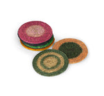 BRITISH COLOUR STANDARD Seagrass Coaster, 4.5" D - Olive Green / Natural