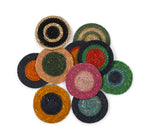 BRITISH COLOUR STANDARD Seagrass Coaster, 4.5" D - Midnight Blue / Rust