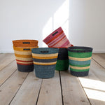 BRITISH COLOUR STANDARD Seagrass Waste Paper Basket in Beryl / Midnight