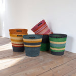 BRITISH COLOUR STANDARD Seagrass Waste Paper Basket in Pompadour / Midnight