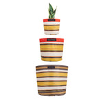 BRITISH COLOUR STANDARD Eco Woven Plant Pot Cover Set of 3 - Tuscan Yellow & Pearl