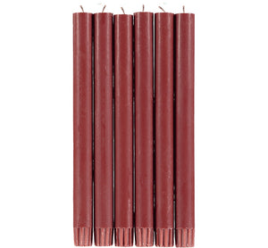 BRITISH COLOUR STANDARD - 25cm / 10'' H Guardsman Red Eco Dinner Candles, Gift Box of 6