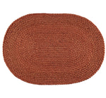 BRITISH COLOUR STANDARD - Silky Jute Oval Placemats in Terra Cotta, Tied Set of 2 Mats, 11.8" x 16.5''