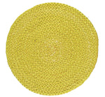 BRITISH COLOUR STANDARD - Silky Jute Placemats in Sulphur Yellow, Tied Set of 4 Mats, 10.5'' D