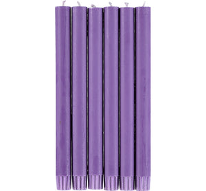 BRITISH COLOUR STANDARD - 25cm / 10'' H Doge Purple Eco Dinner Candles, Gift Box of 6