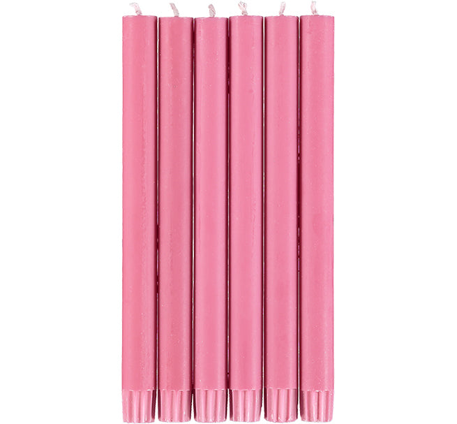 BRITISH COLOUR STANDARD - 25cm / 10'' H Neyron Rose Eco Dinner Candles, Gift Box of 6