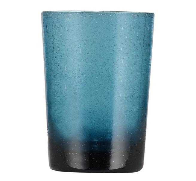 BRITISH COLOUR STANDARD - 11cm H / 4.25'' H Mineral Blue Handmade Glass Tumbler