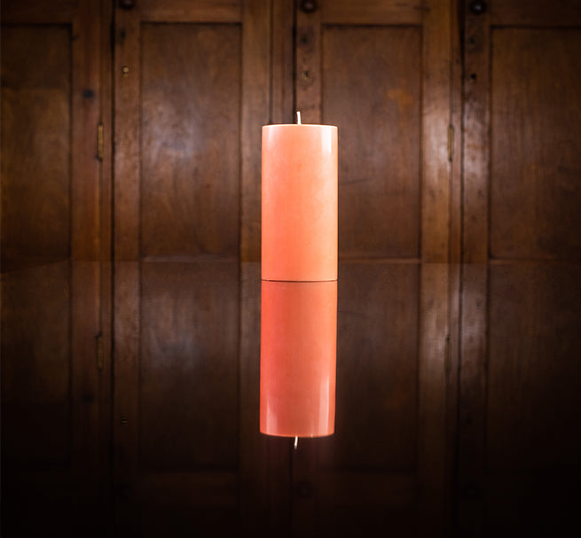 BRITISH COLOUR STANDARD - Tall Rust Eco Pillar Candle, 6'' / 15cm