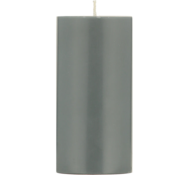BRITISH COLOUR STANDARD - Tall Gunmetal Grey Eco Pillar Candle, 6''/ 10cm