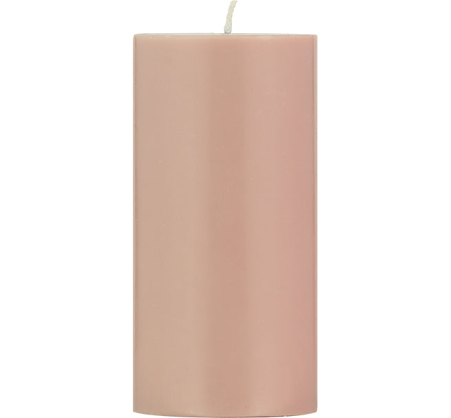 BRITISH COLOUR STANDARD - Tall Old Rose Eco Pillar Candle, 6'' / 10cm