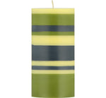 BRITISH COLOUR STANDARD - Tall Olive, Indigo and Jasmine Eco Pillar Candle, 6'' / 15cm