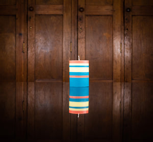 BRITISH COLOUR STANDARD - Small Jasmine, Rust and Petrol Eco Pillar Candle, 4'' / 10cm