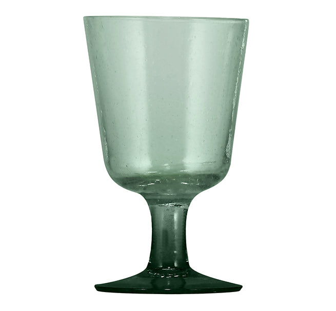 BRITISH COLOUR STANDARD - 13.5 cm H / 5.25'' French Turquoise Amulet Handmade Wine Glass