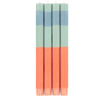 BRITISH COLOUR STANDARD - 25cm / 10'' H ABSTRACT Striped Opaline, Pompadour & Rust Eco Dinner Candles, Gift Box of 4