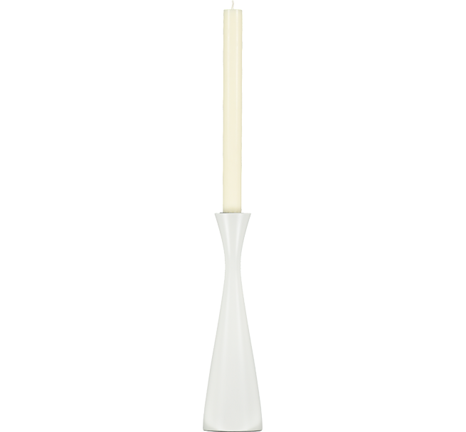 BRITISH COLOUR STANDARD - 25cm H / 9.8'' H  Tall Pearl White Candleholder