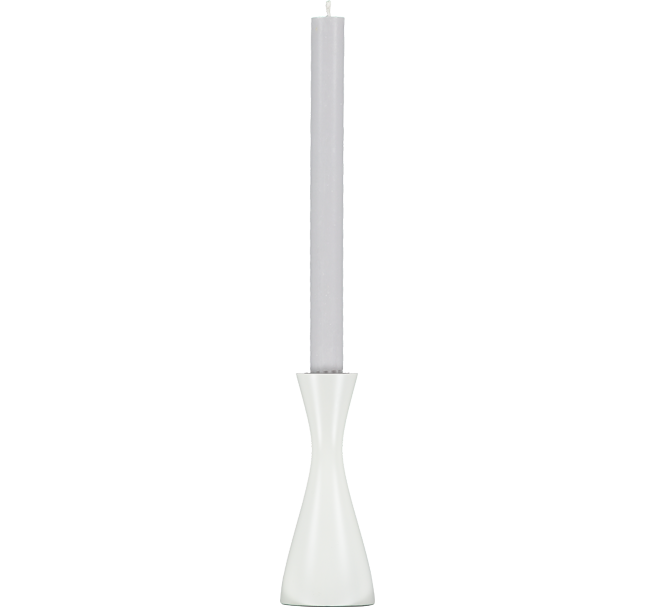BRITISH COLOUR STANDARD - 15cm H / 5.9'' H Medium Pearl White Candleholder