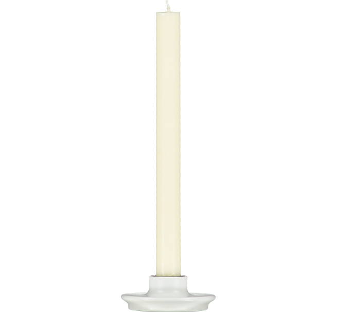 BRITISH COLOUR STANDARD - 8.5cm D / 3.75'' D  Small Pearl White Candleholder